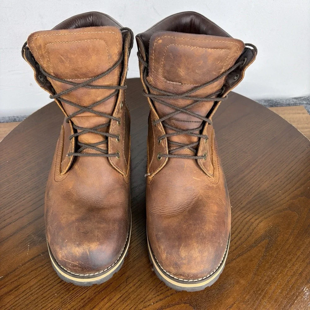 Timberland Rugged 6 Boots Men 11.5 Brown Waterproof Work Copper Toe Safety 74134